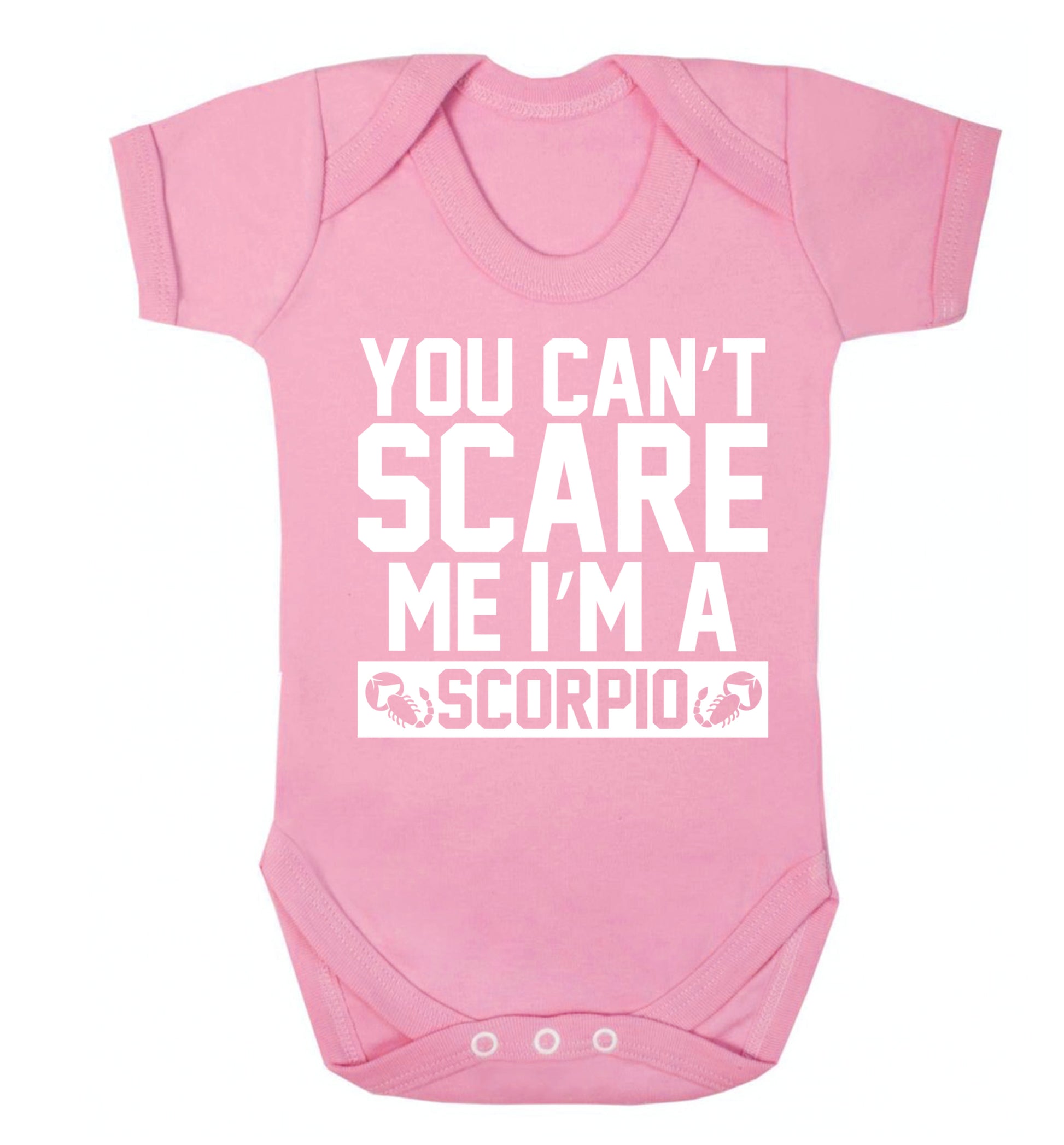 You can't scare me I'm a scorpio Baby Vest pale pink 18-24 months
