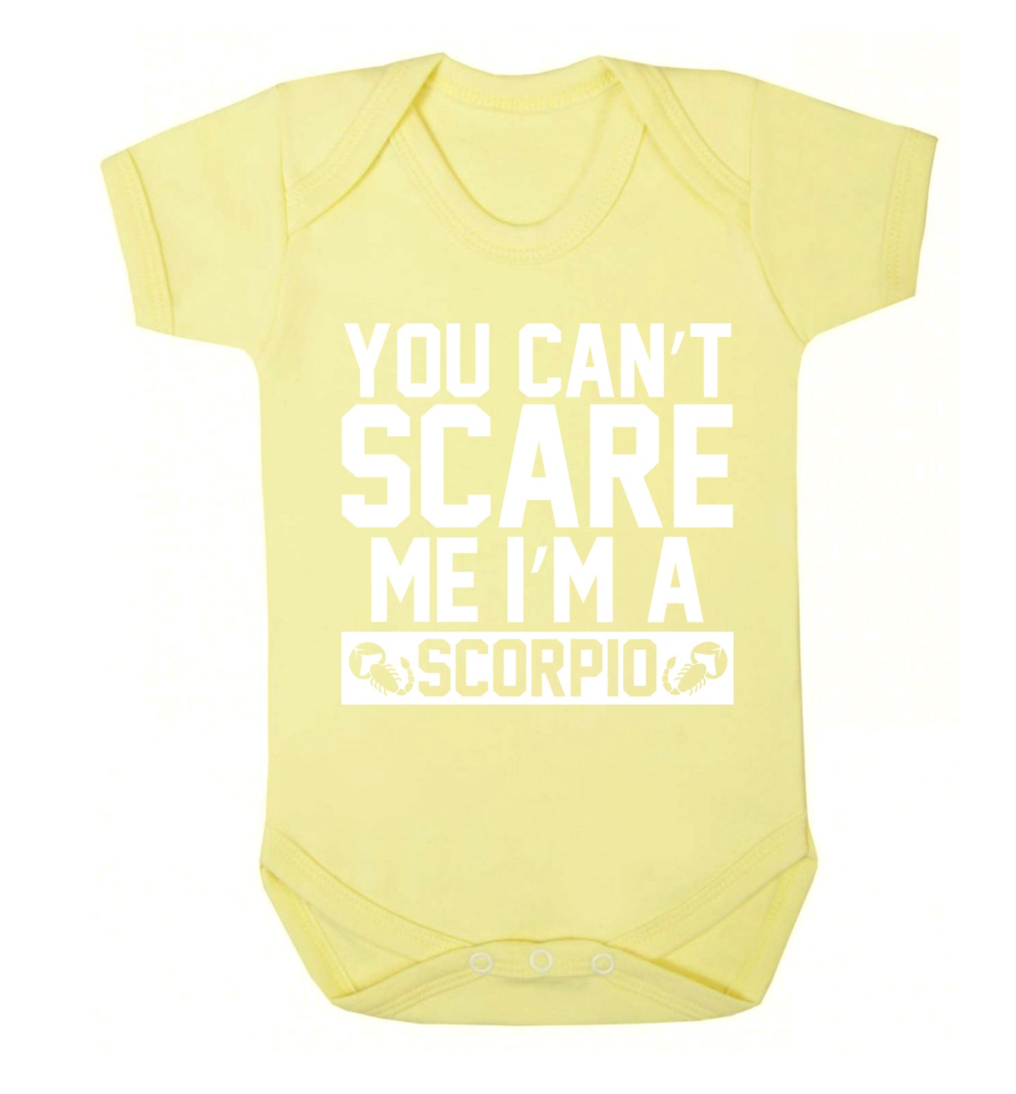You can't scare me I'm a scorpio Baby Vest pale yellow 18-24 months
