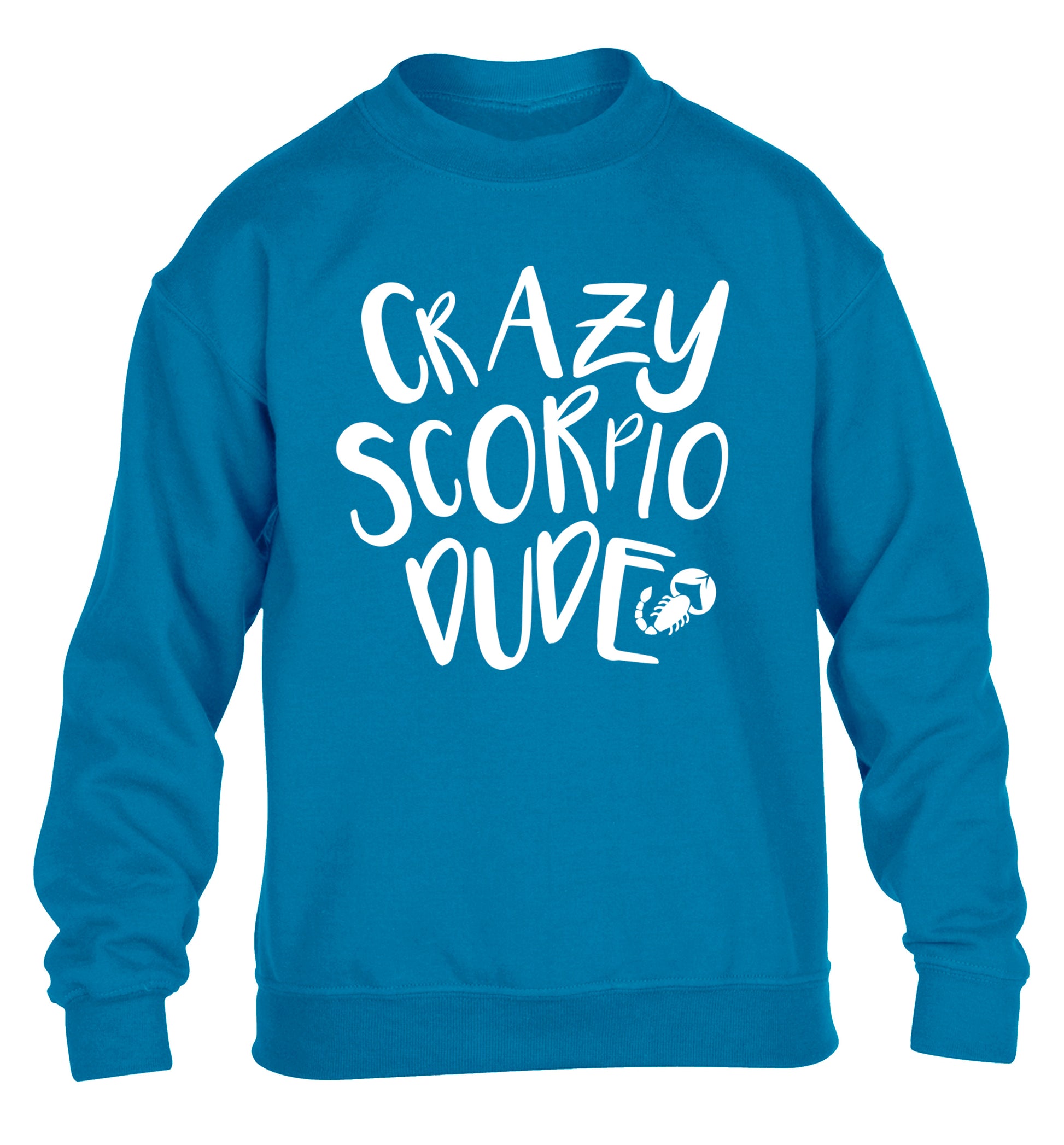 Crazy scorpio dude children's blue sweater 12-13 Years