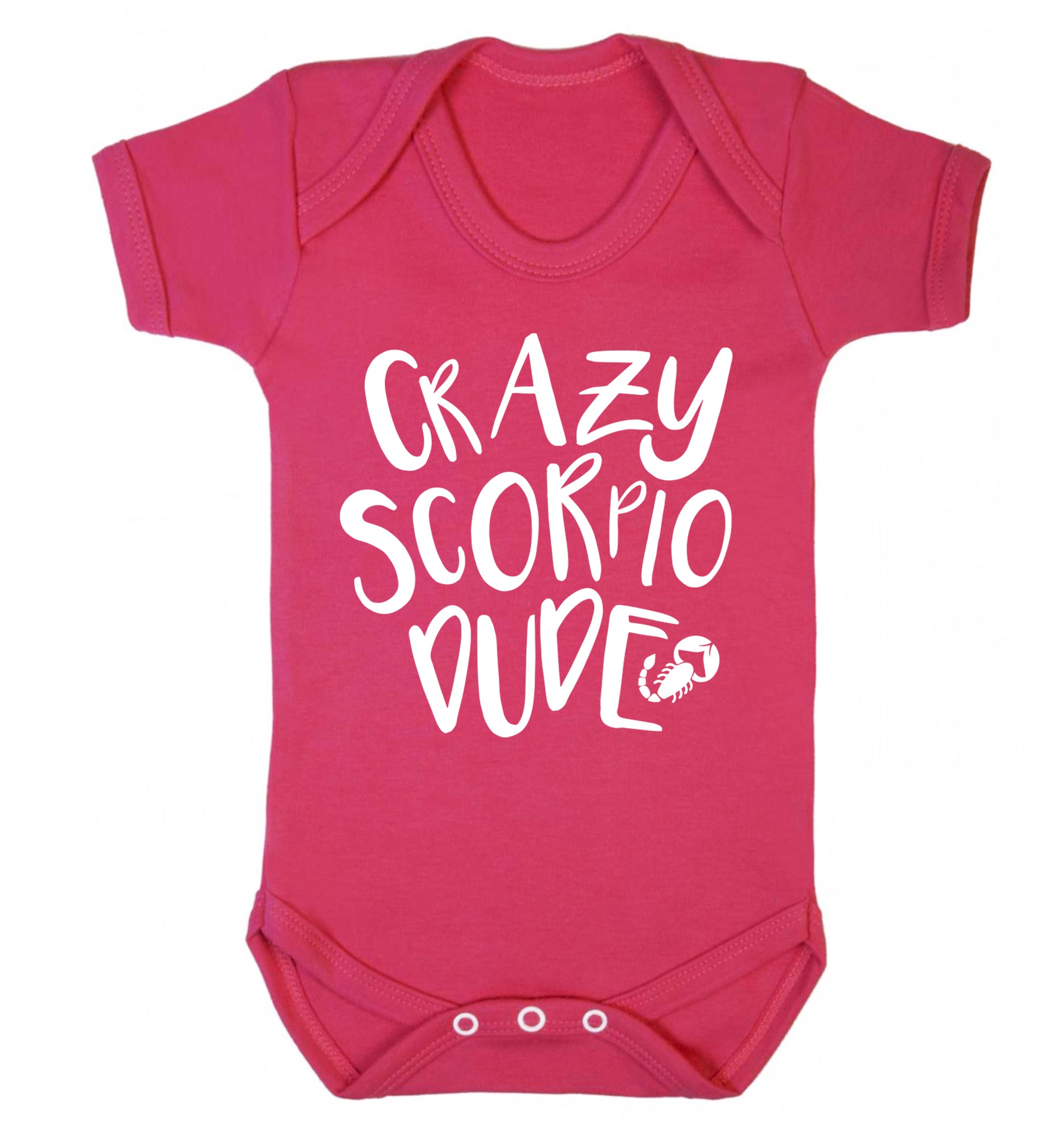 Crazy scorpio dude Baby Vest dark pink 18-24 months