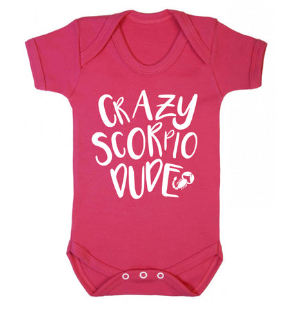 Crazy scorpio dude Baby Vest dark pink 18-24 months