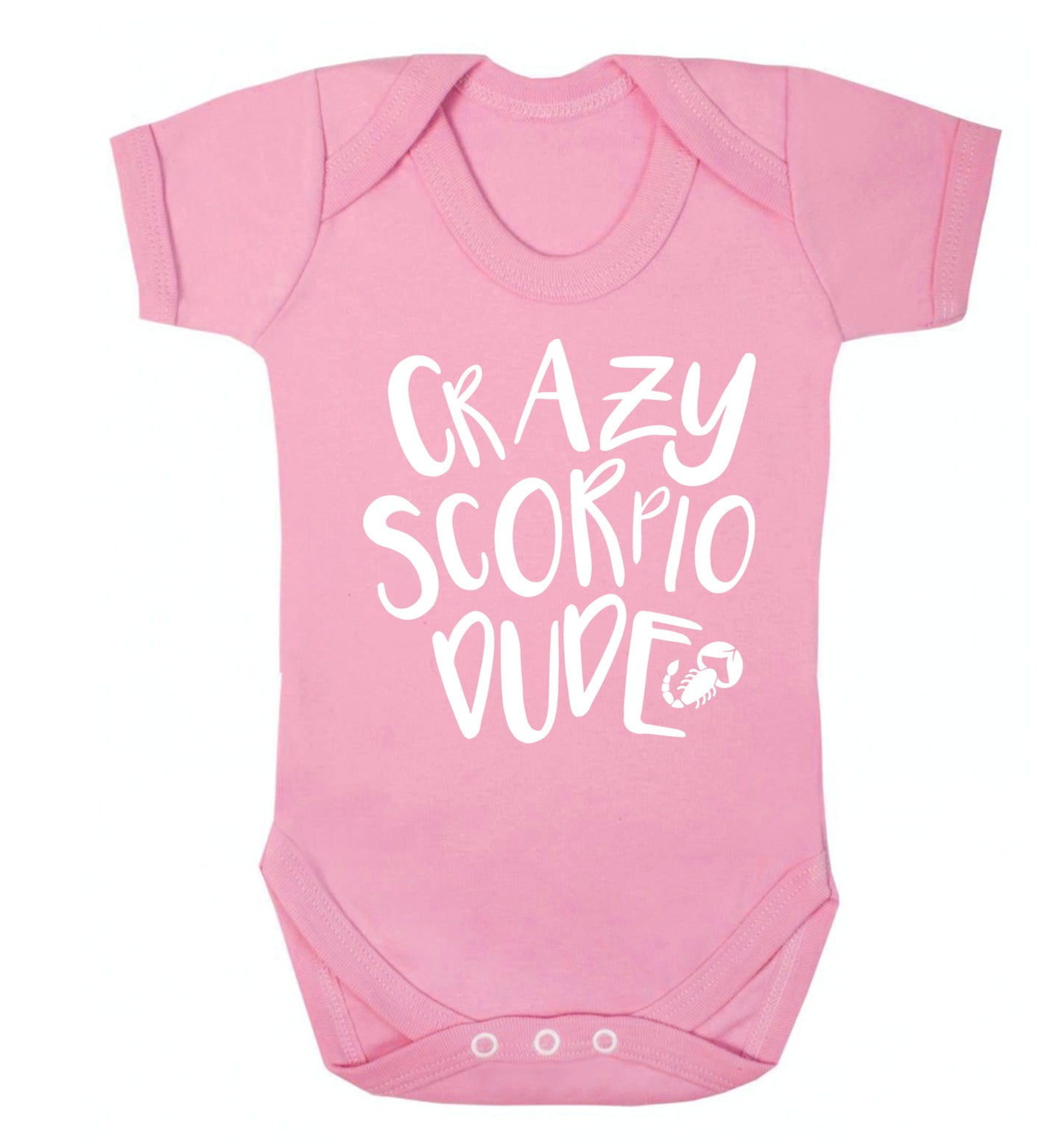 Crazy scorpio dude Baby Vest pale pink 18-24 months