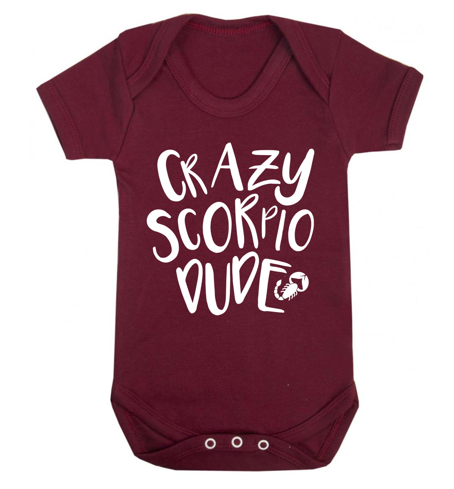 Crazy scorpio dude Baby Vest maroon 18-24 months
