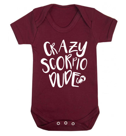 Crazy scorpio dude Baby Vest maroon 18-24 months