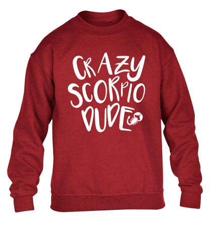 Crazy scorpio dude children's grey sweater 12-13 Years