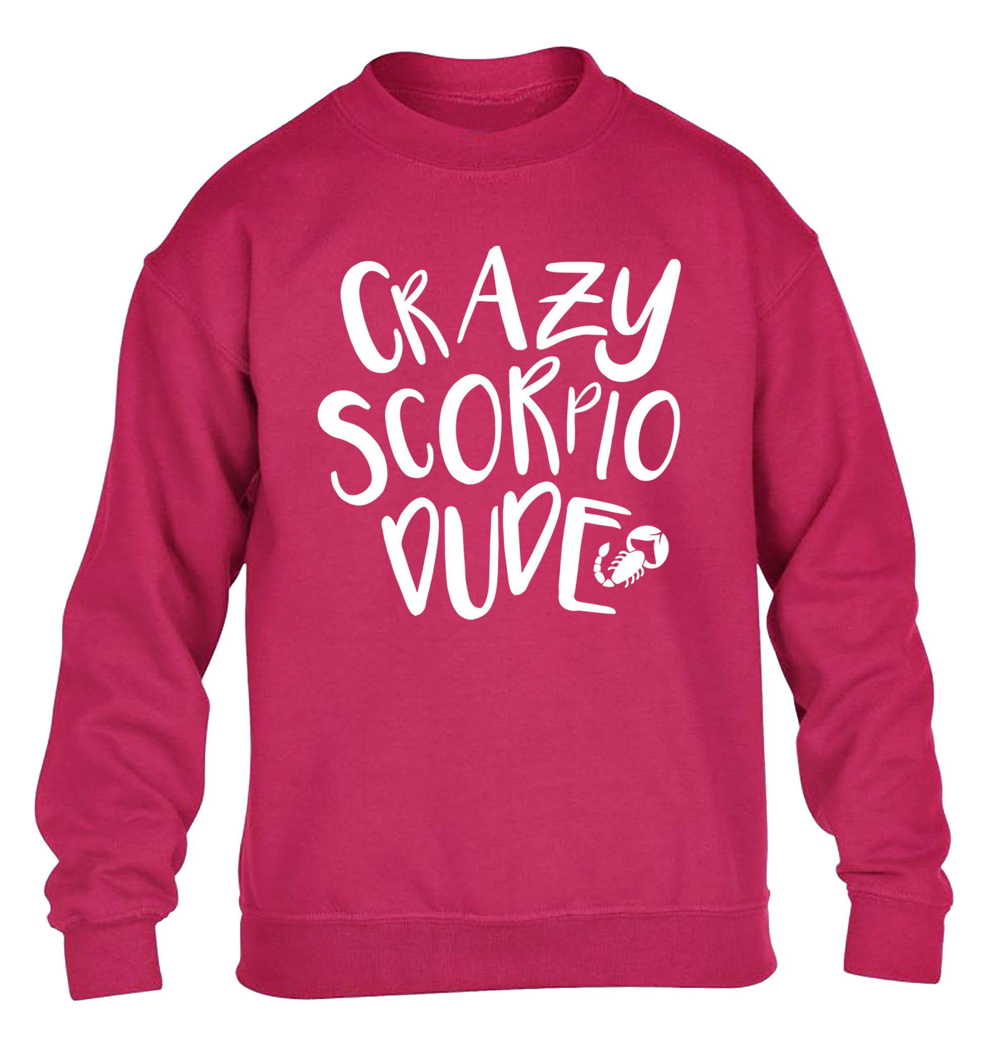 Crazy scorpio dude children's pink sweater 12-13 Years