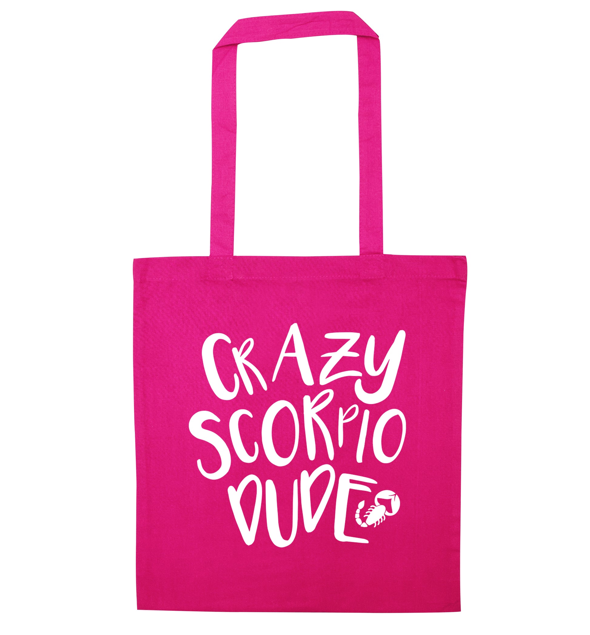Crazy scorpio dude pink tote bag