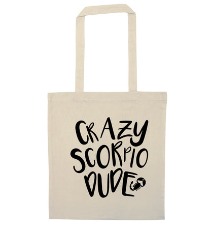 Crazy scorpio dude natural tote bag