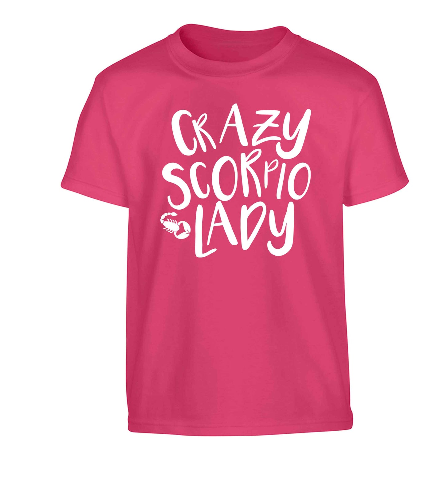 Crazy scorpio lady Children's pink Tshirt 12-13 Years