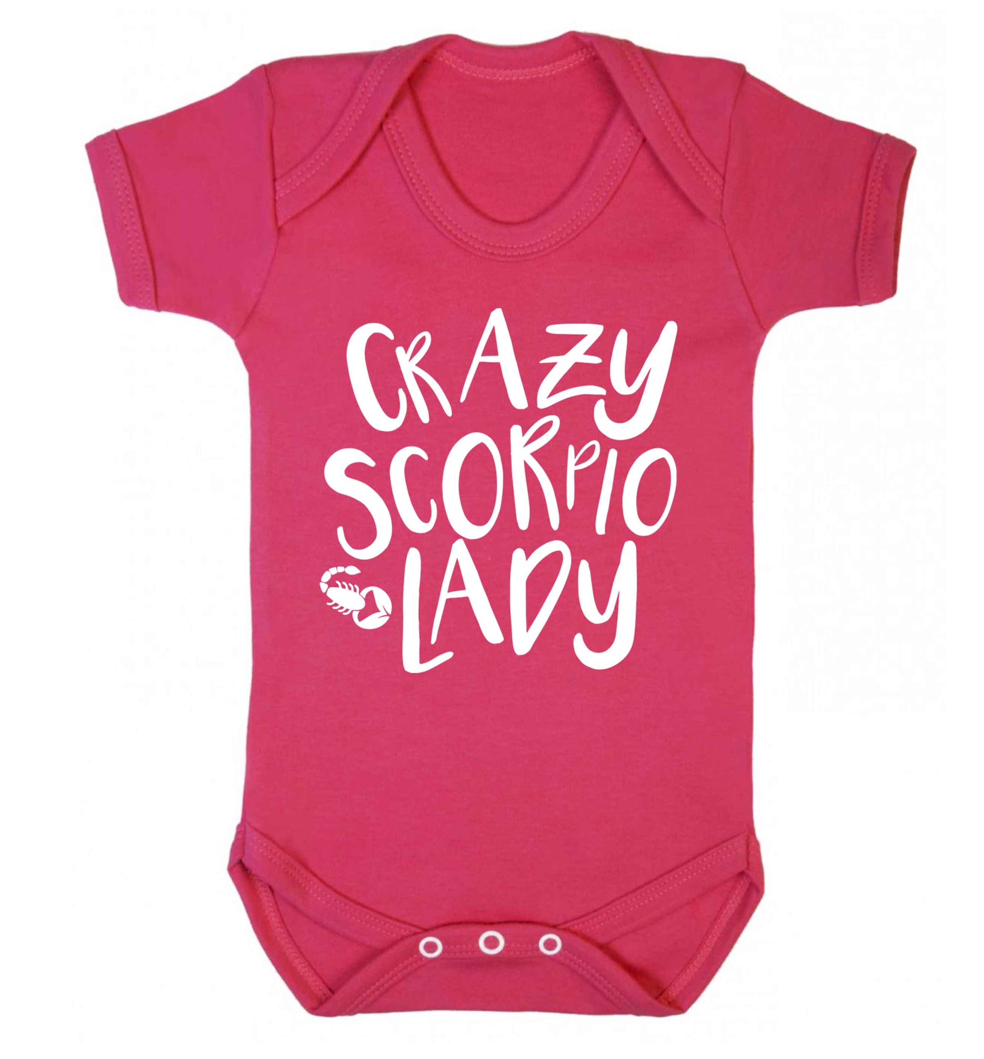 Crazy scorpio lady Baby Vest dark pink 18-24 months