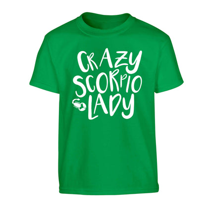 Crazy scorpio lady Children's green Tshirt 12-13 Years