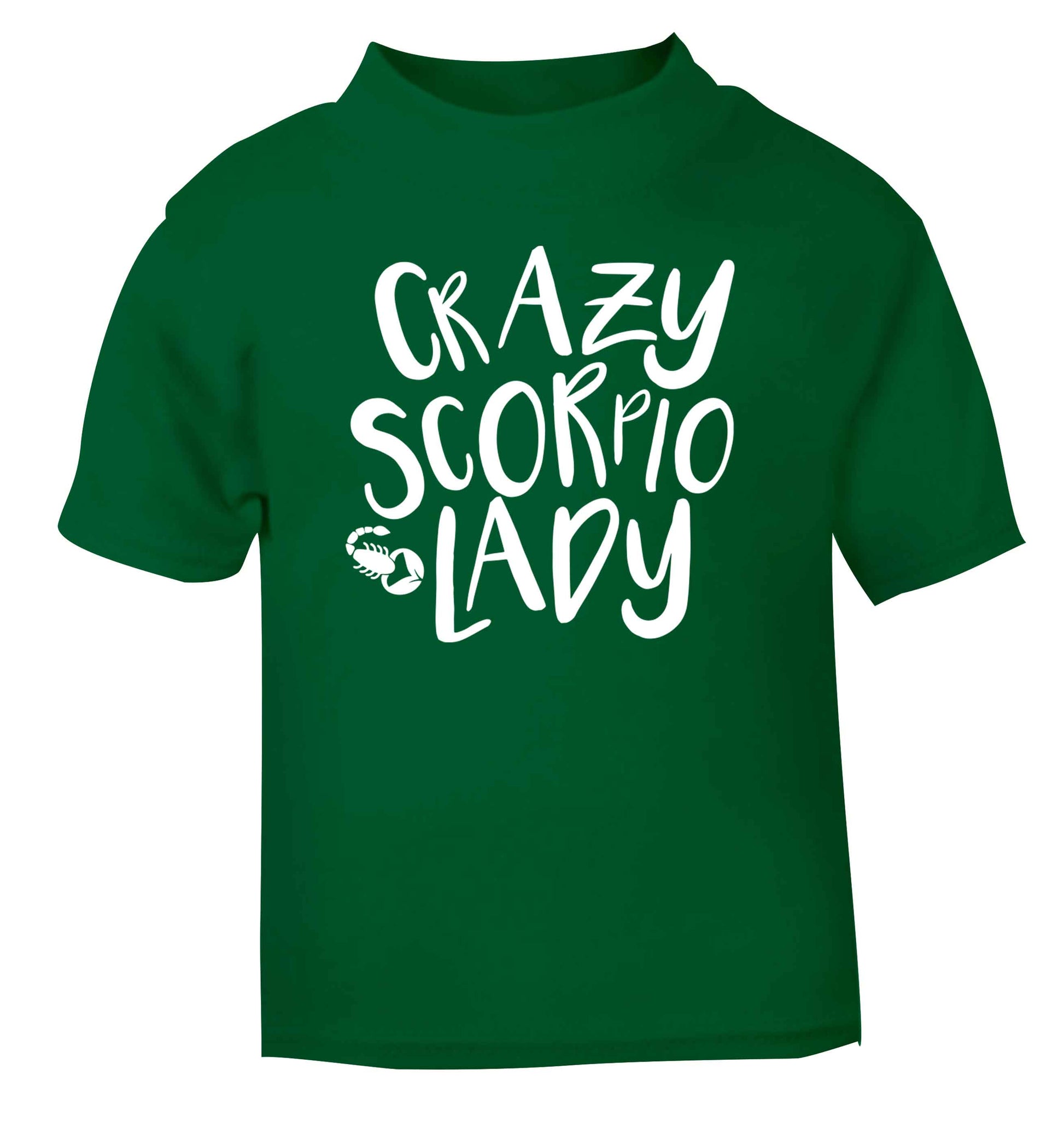 Crazy scorpio lady green Baby Toddler Tshirt 2 Years