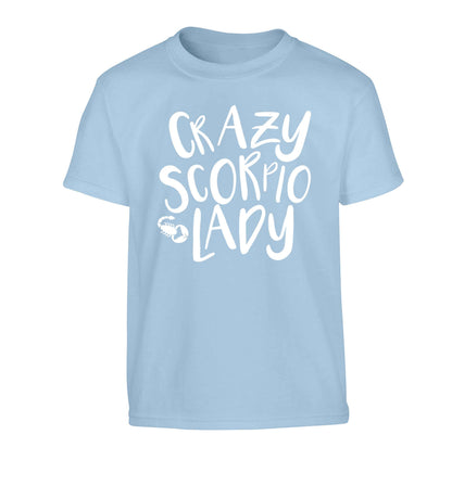 Crazy scorpio lady Children's light blue Tshirt 12-13 Years