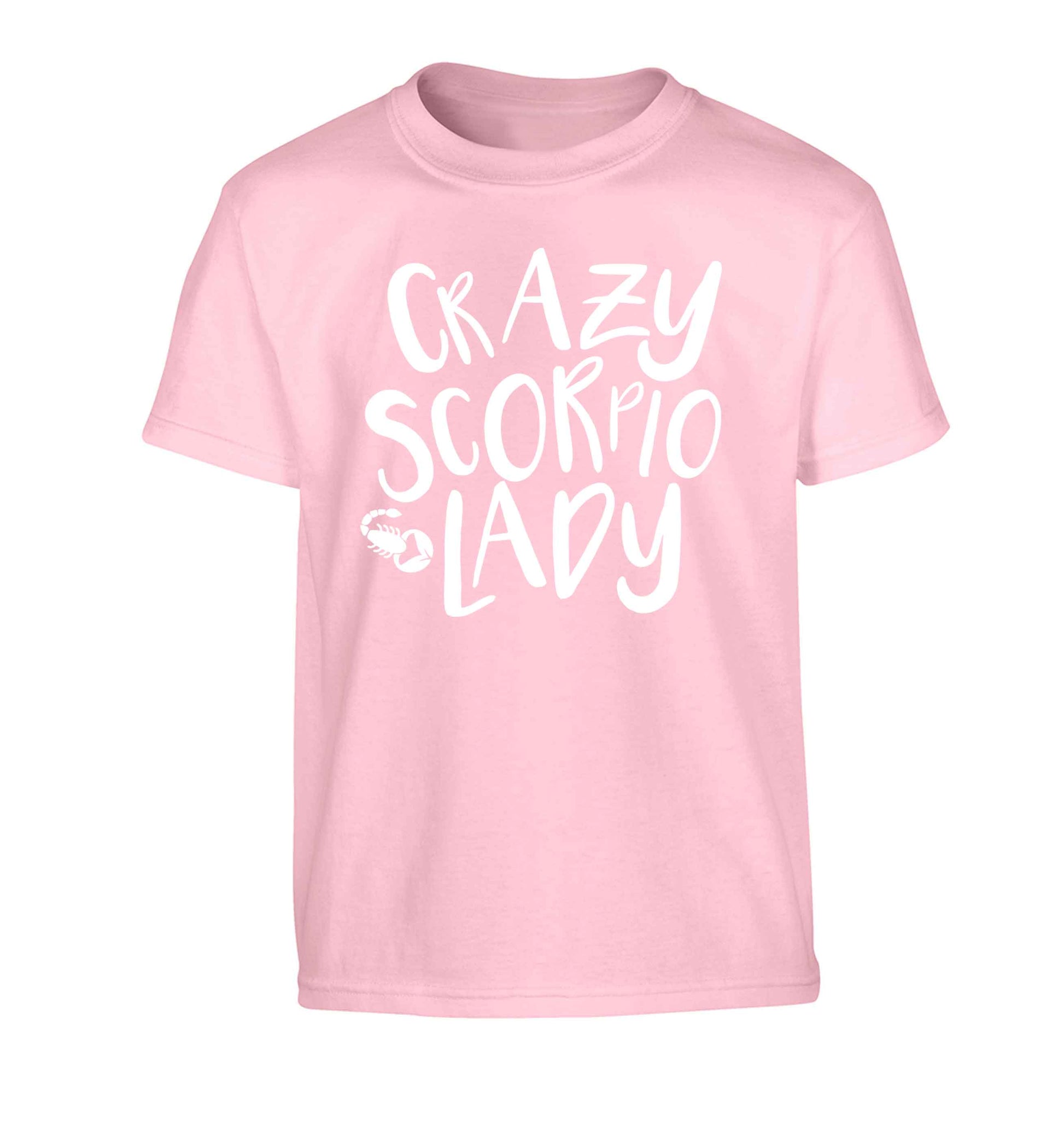 Crazy scorpio lady Children's light pink Tshirt 12-13 Years