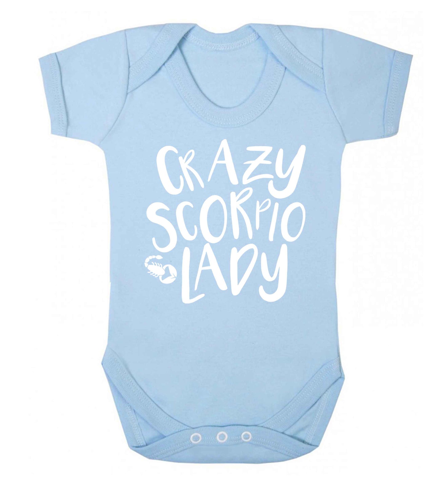 Crazy scorpio lady Baby Vest pale blue 18-24 months