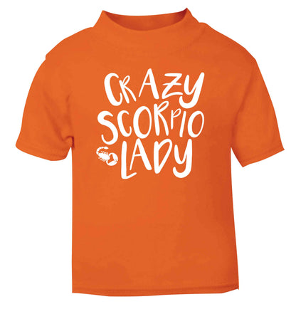 Crazy scorpio lady orange Baby Toddler Tshirt 2 Years