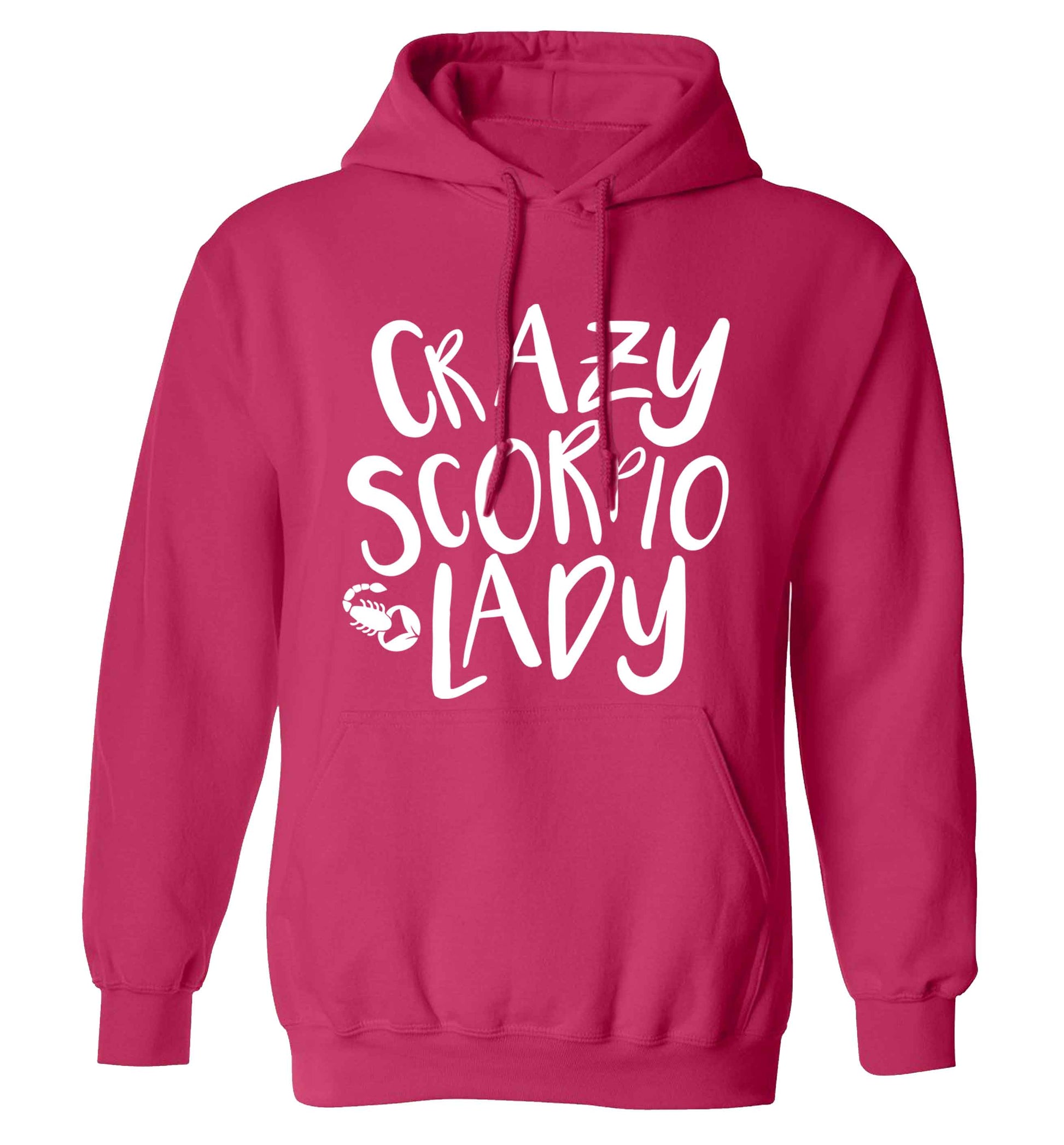 Crazy scorpio lady adults unisex pink hoodie 2XL