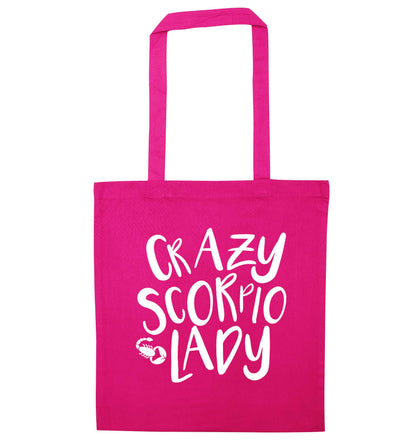 Crazy scorpio lady pink tote bag