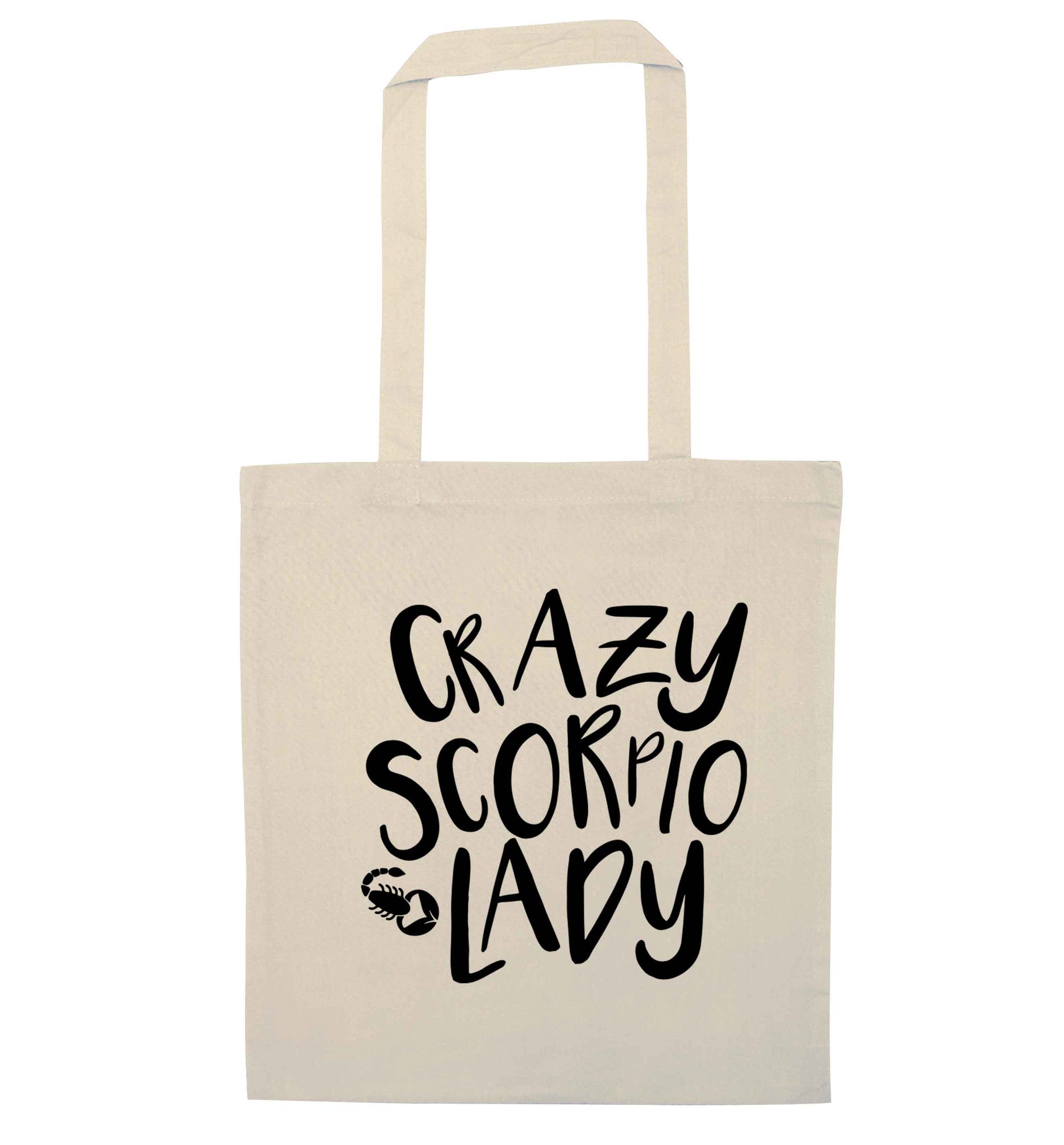 Crazy scorpio lady natural tote bag