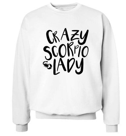 Crazy scorpio lady Adult's unisex white Sweater 2XL
