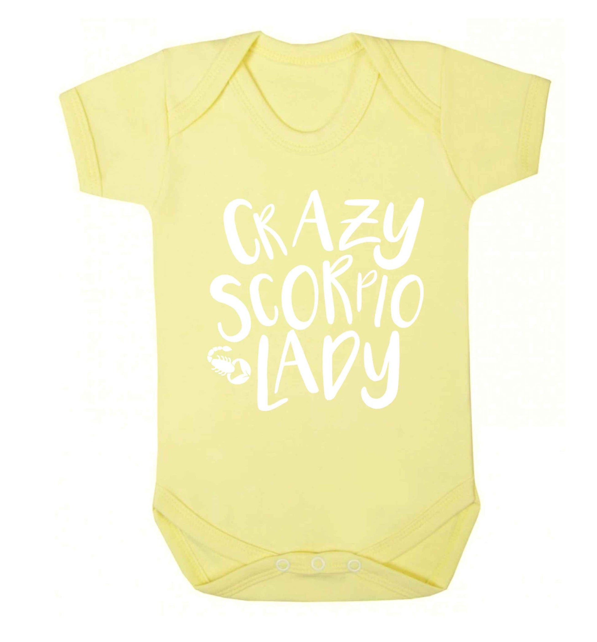 Crazy scorpio lady Baby Vest pale yellow 18-24 months