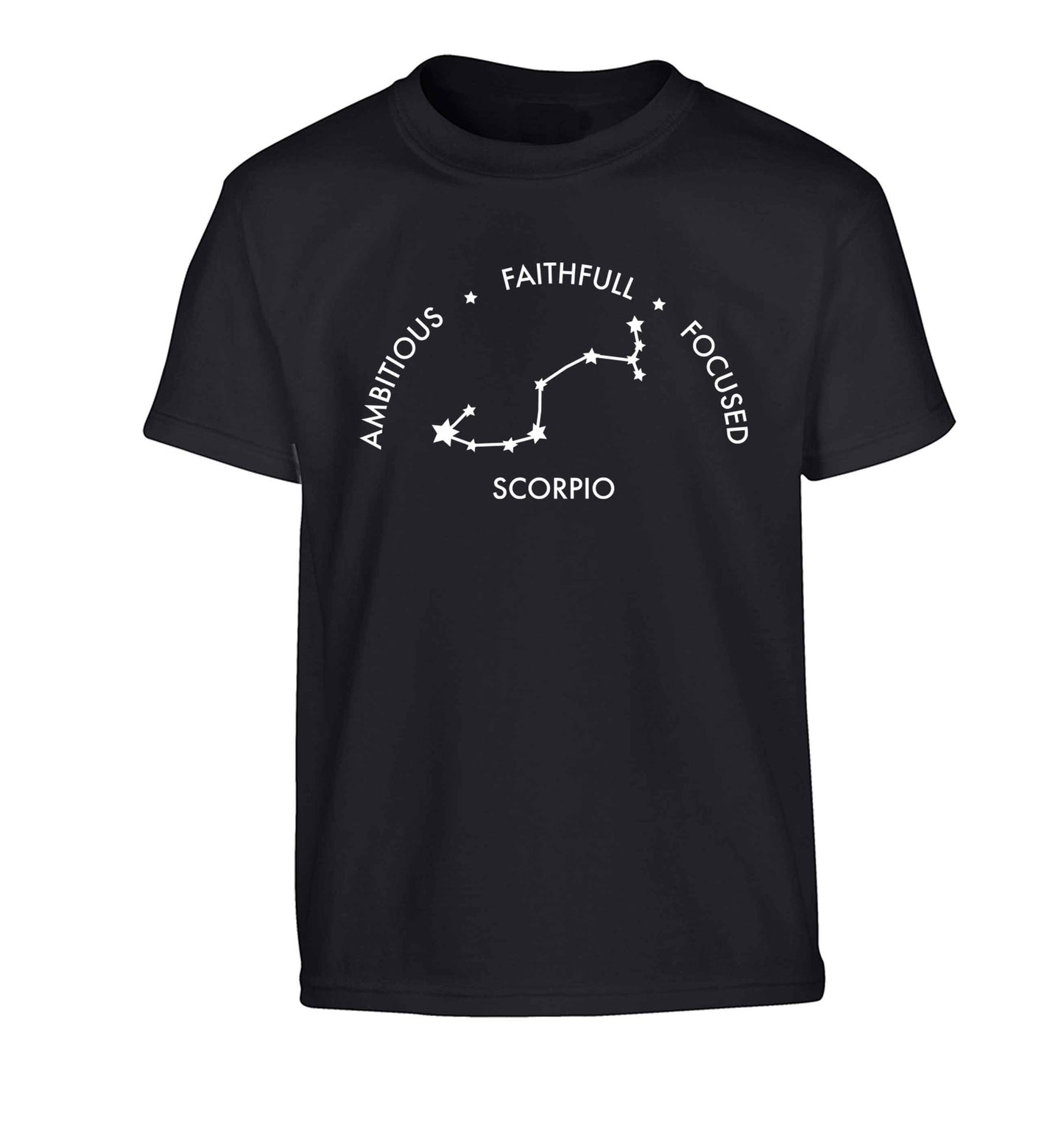 Scorpio, ambitious, faithfull, focused Children's black Tshirt 12-13 Years