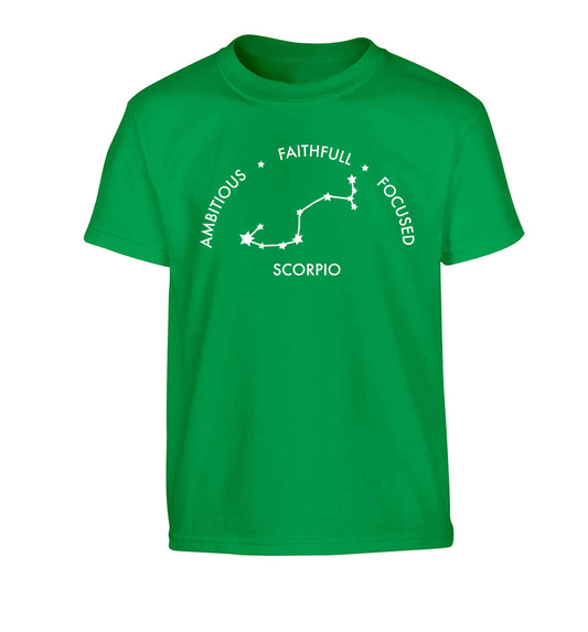 Scorpio, ambitious, faithfull, focused Children's green Tshirt 12-13 Years