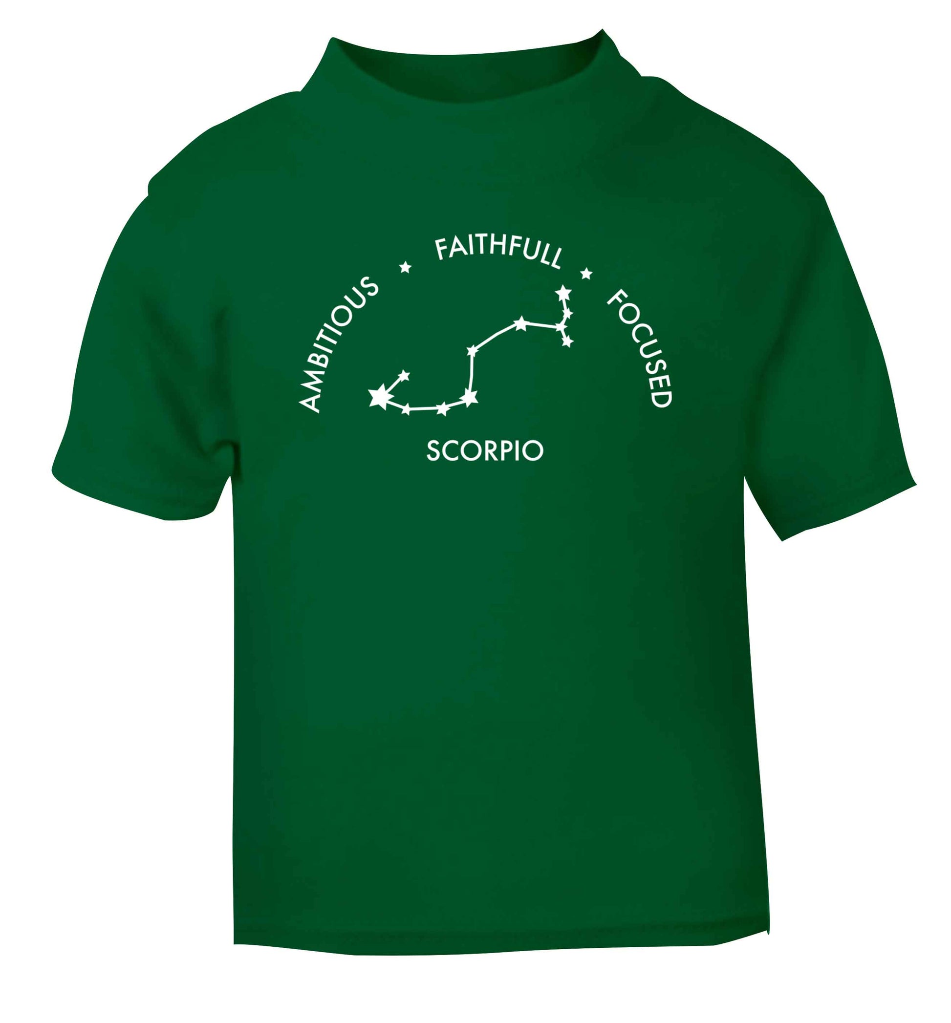 Scorpio, ambitious, faithfull, focused green Baby Toddler Tshirt 2 Years