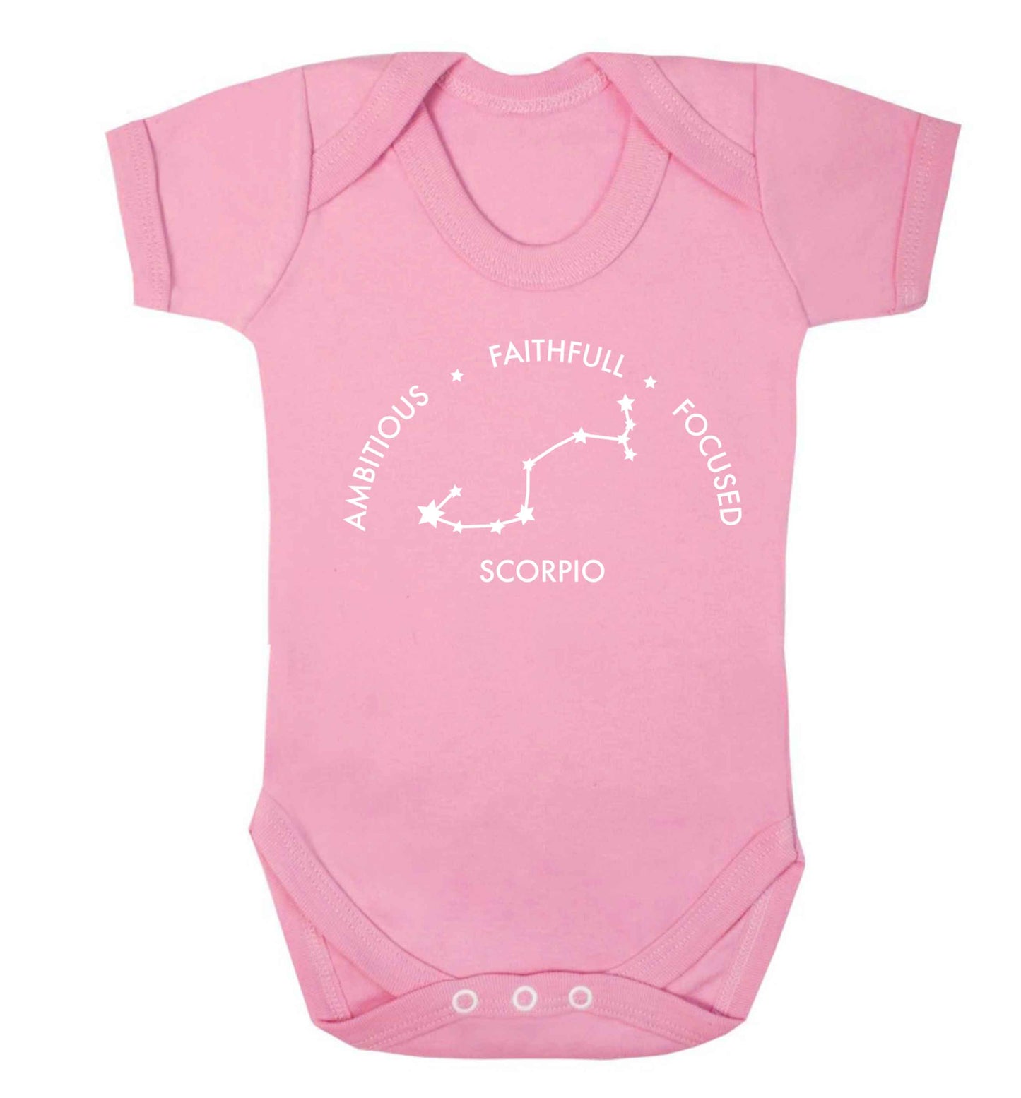 Scorpio, ambitious, faithfull, focused Baby Vest pale pink 18-24 months