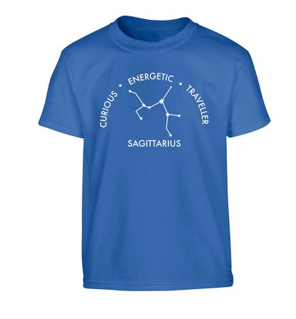 Sagittarius, curious, energetic, traveller Children's blue Tshirt 12-13 Years