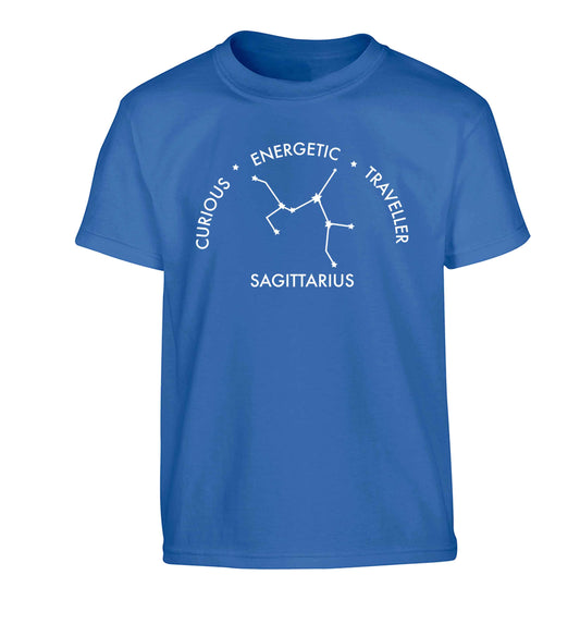 Sagittarius, curious, energetic, traveller Children's blue Tshirt 12-13 Years