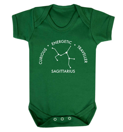 Sagittarius, curious, energetic, traveller Baby Vest green 18-24 months