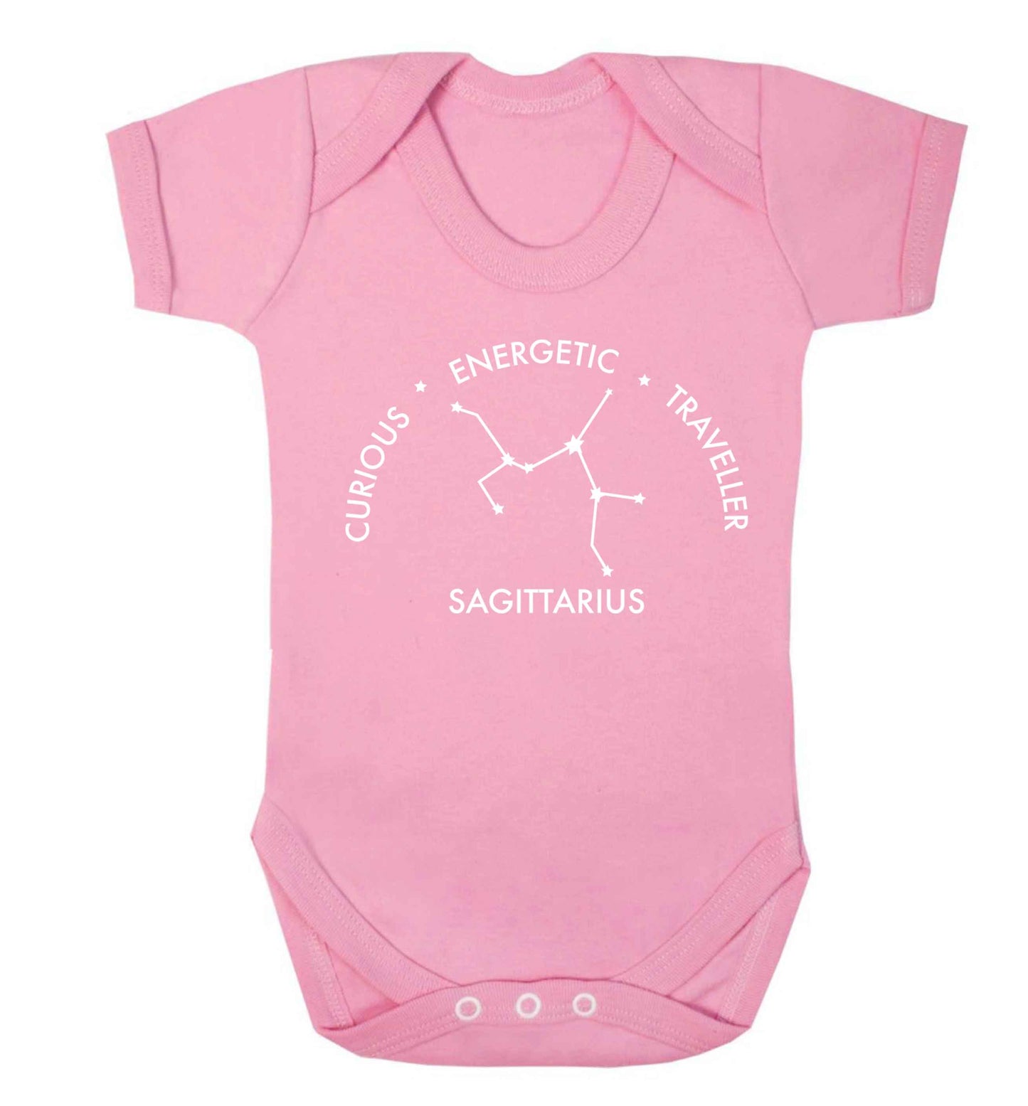 Sagittarius, curious, energetic, traveller Baby Vest pale pink 18-24 months