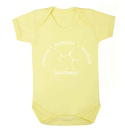 Sagittarius, curious, energetic, traveller Baby Vest pale yellow 18-24 months