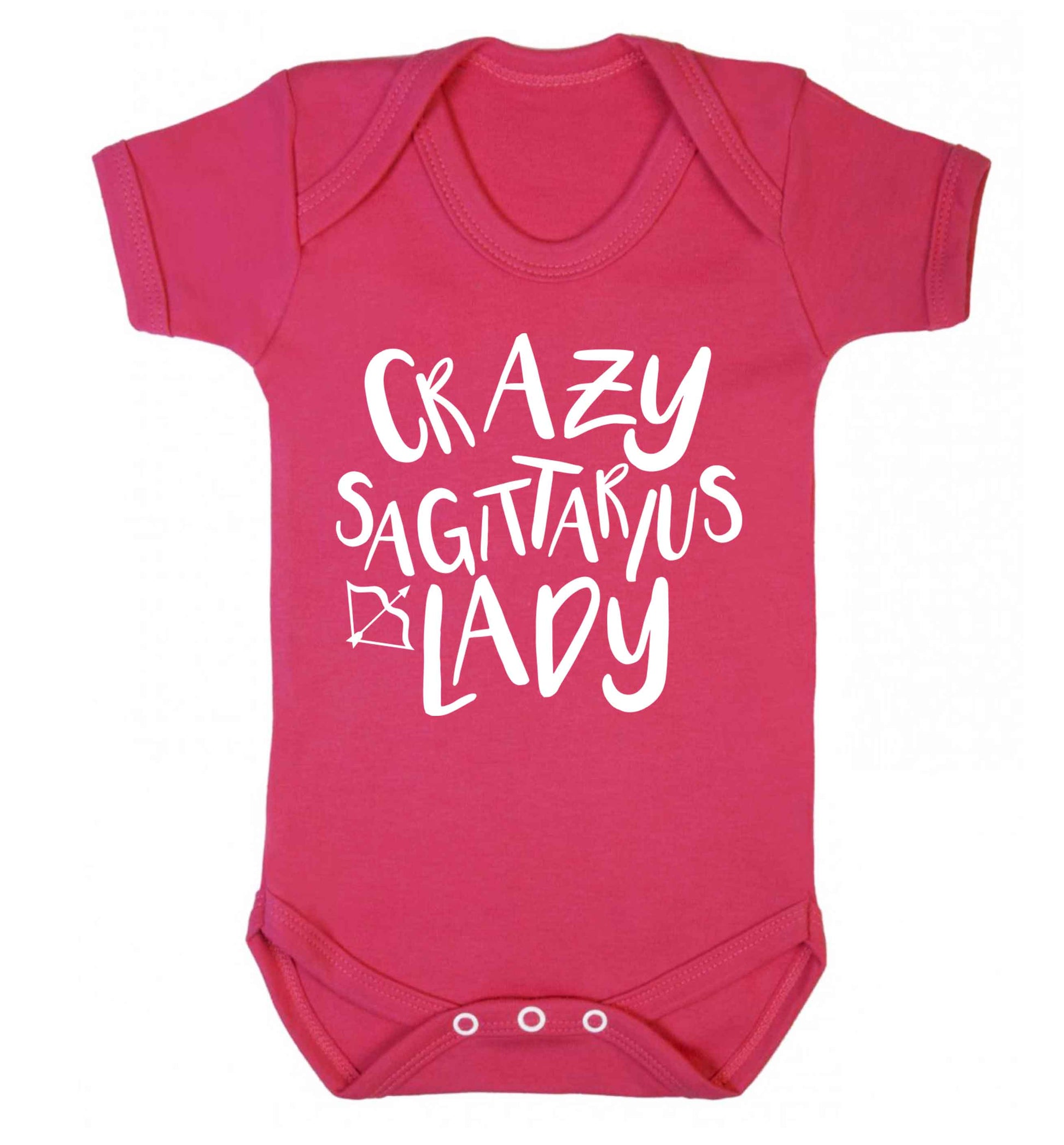 Crazy sagittarius lady Baby Vest dark pink 18-24 months