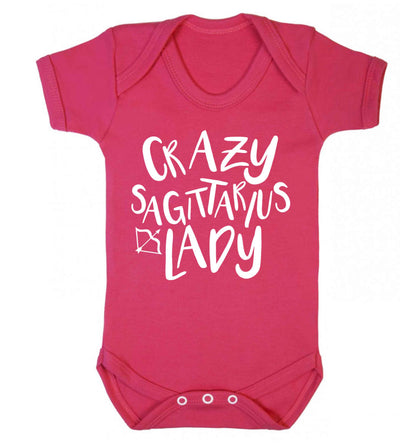 Crazy sagittarius lady Baby Vest dark pink 18-24 months