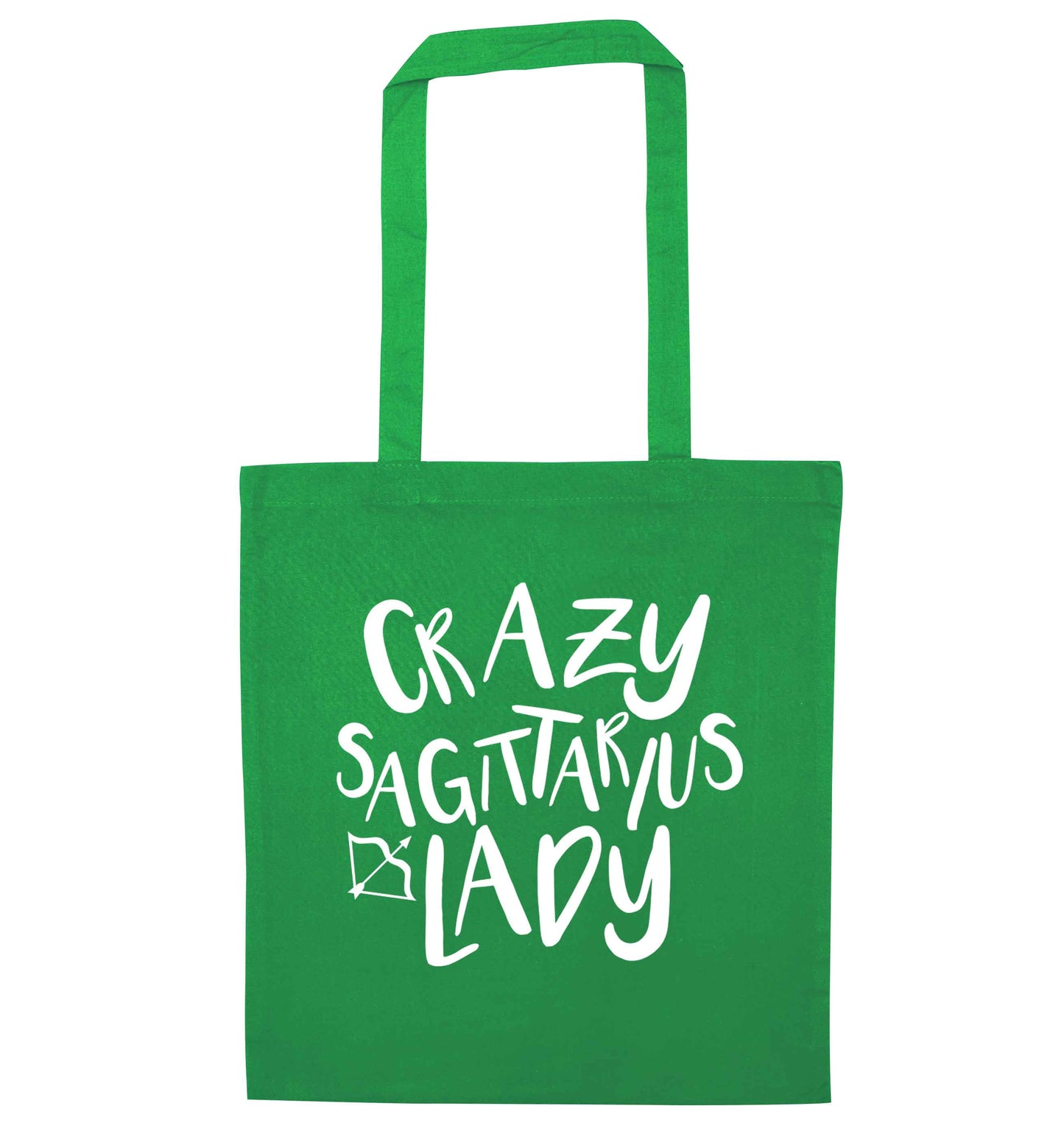 Crazy sagittarius lady green tote bag