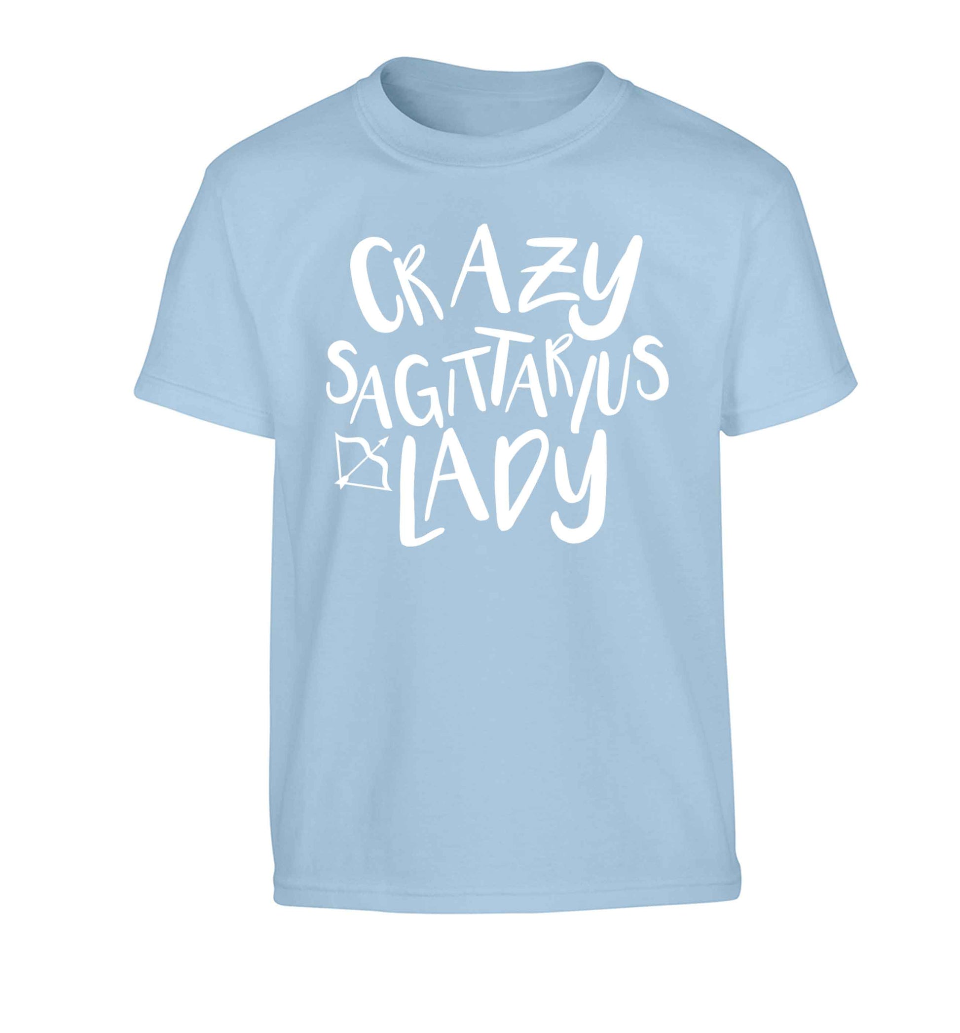 Crazy sagittarius lady Children's light blue Tshirt 12-13 Years