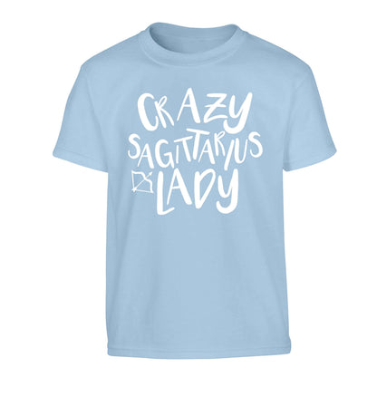 Crazy sagittarius lady Children's light blue Tshirt 12-13 Years