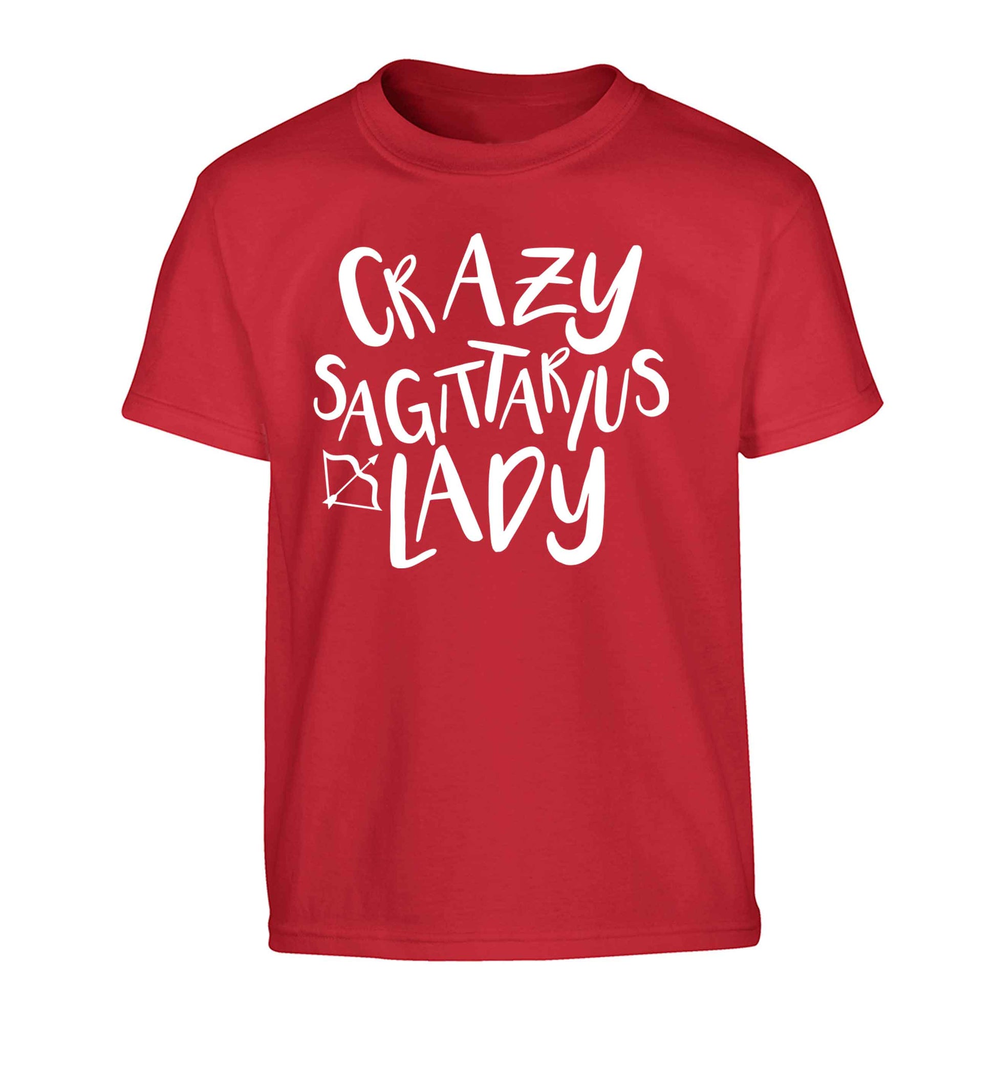 Crazy sagittarius lady Children's red Tshirt 12-13 Years
