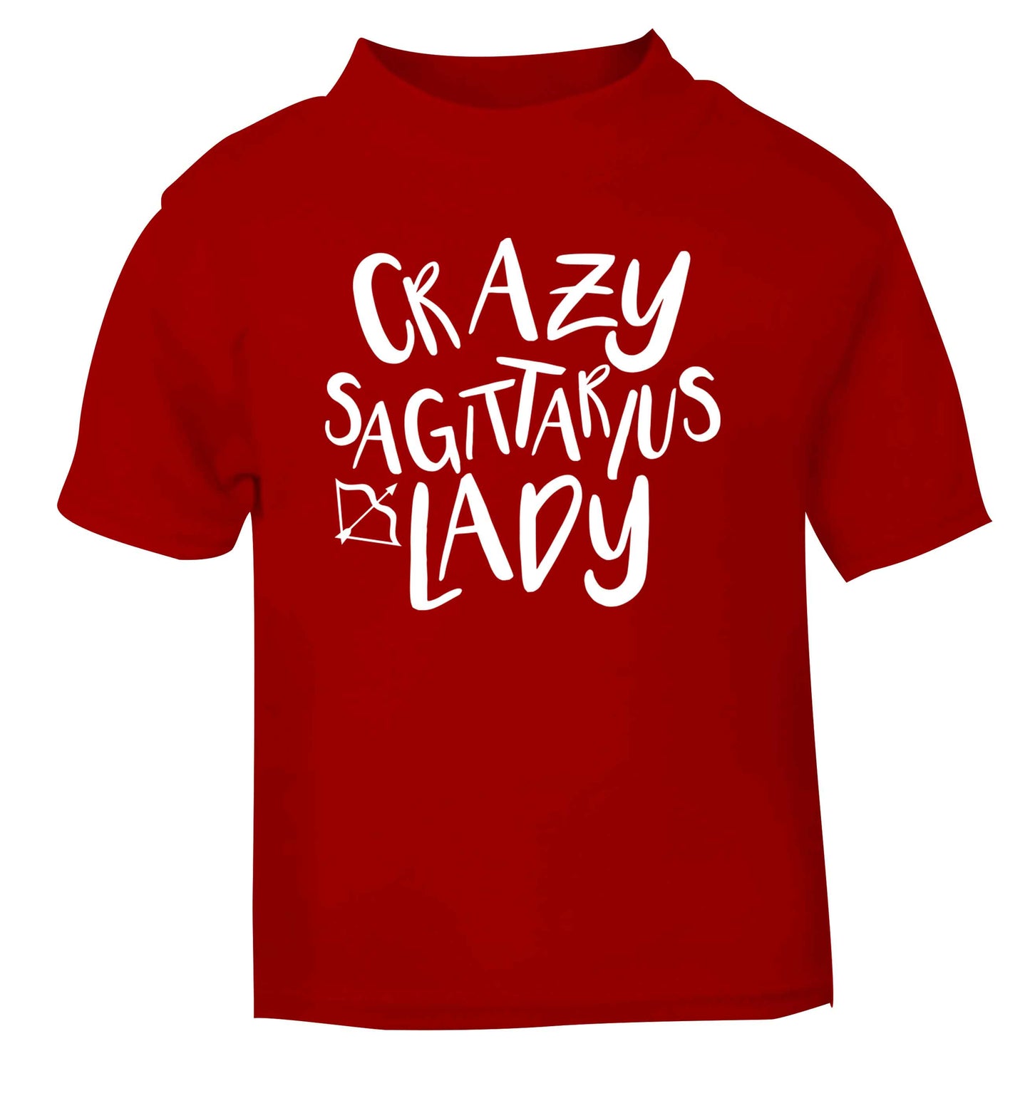 Crazy sagittarius lady red Baby Toddler Tshirt 2 Years