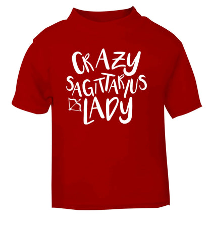Crazy sagittarius lady red Baby Toddler Tshirt 2 Years