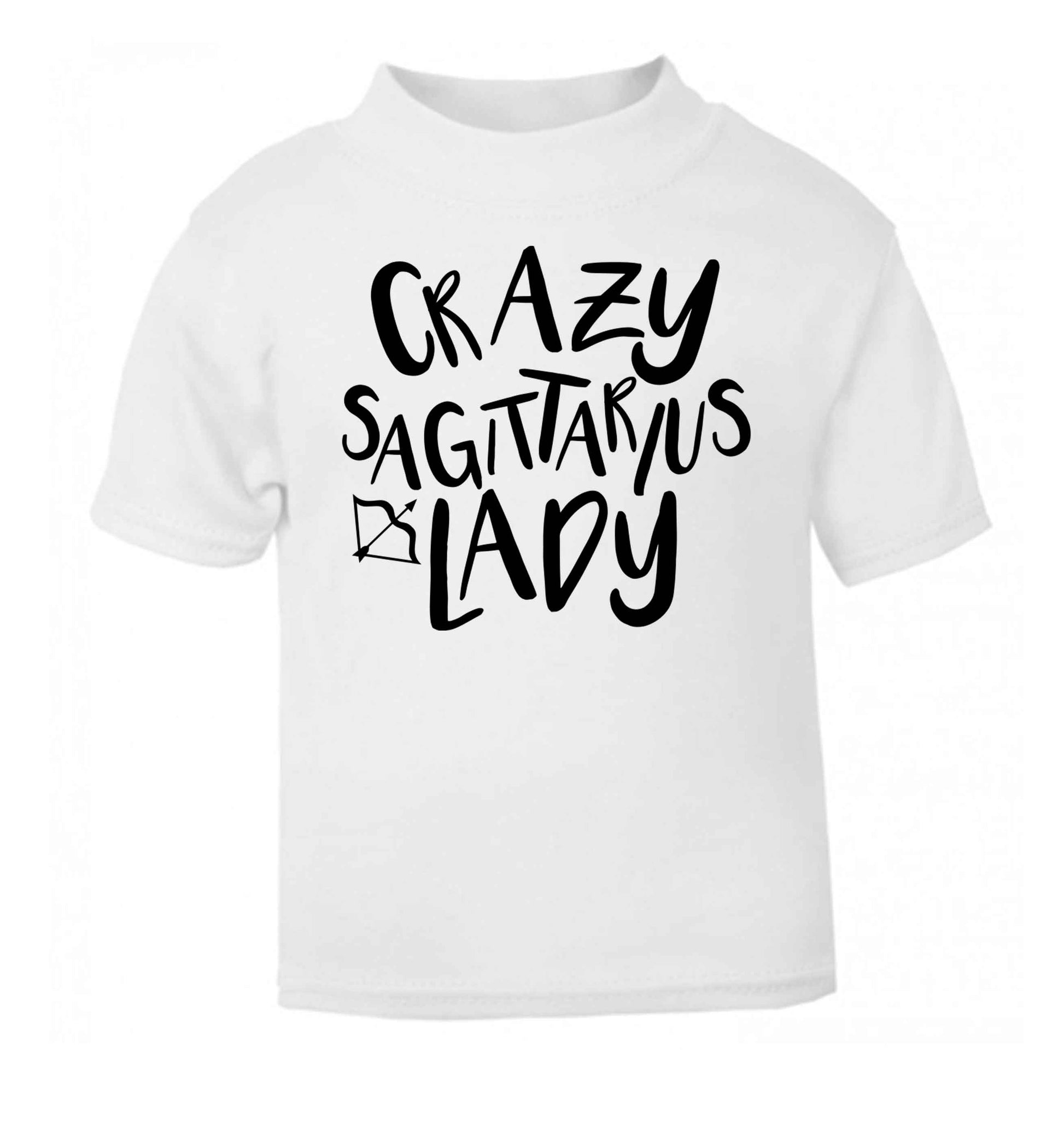Crazy sagittarius lady white Baby Toddler Tshirt 2 Years