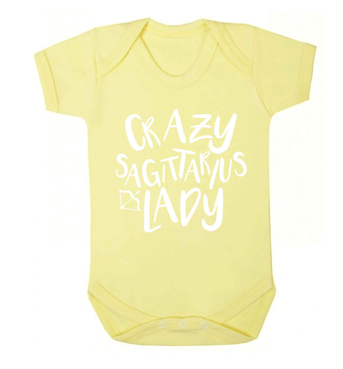Crazy sagittarius lady Baby Vest pale yellow 18-24 months