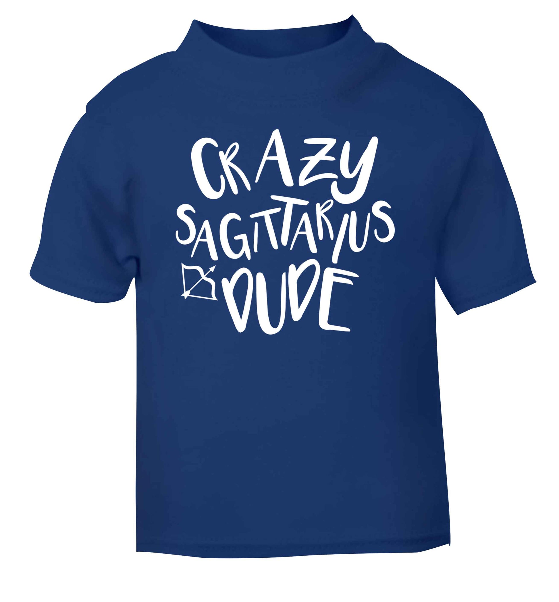 Crazy sagittarius dude blue Baby Toddler Tshirt 2 Years