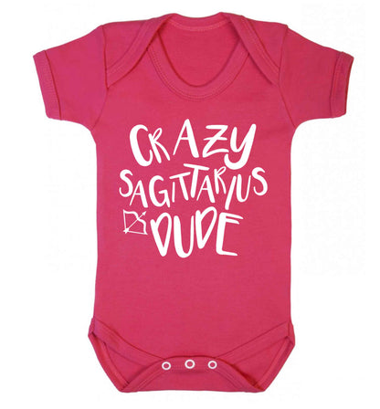 Crazy sagittarius dude Baby Vest dark pink 18-24 months