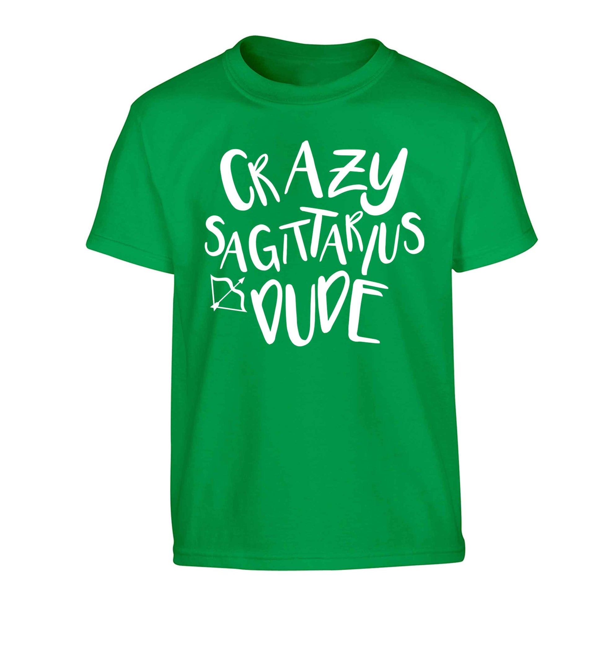 Crazy sagittarius dude Children's green Tshirt 12-13 Years