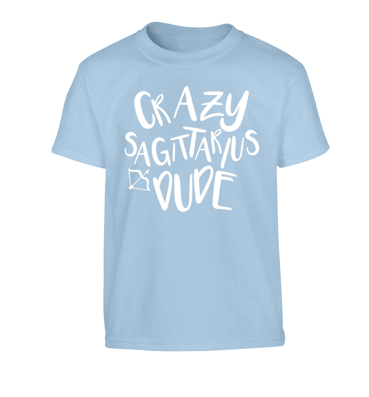 Crazy sagittarius dude Children's light blue Tshirt 12-13 Years