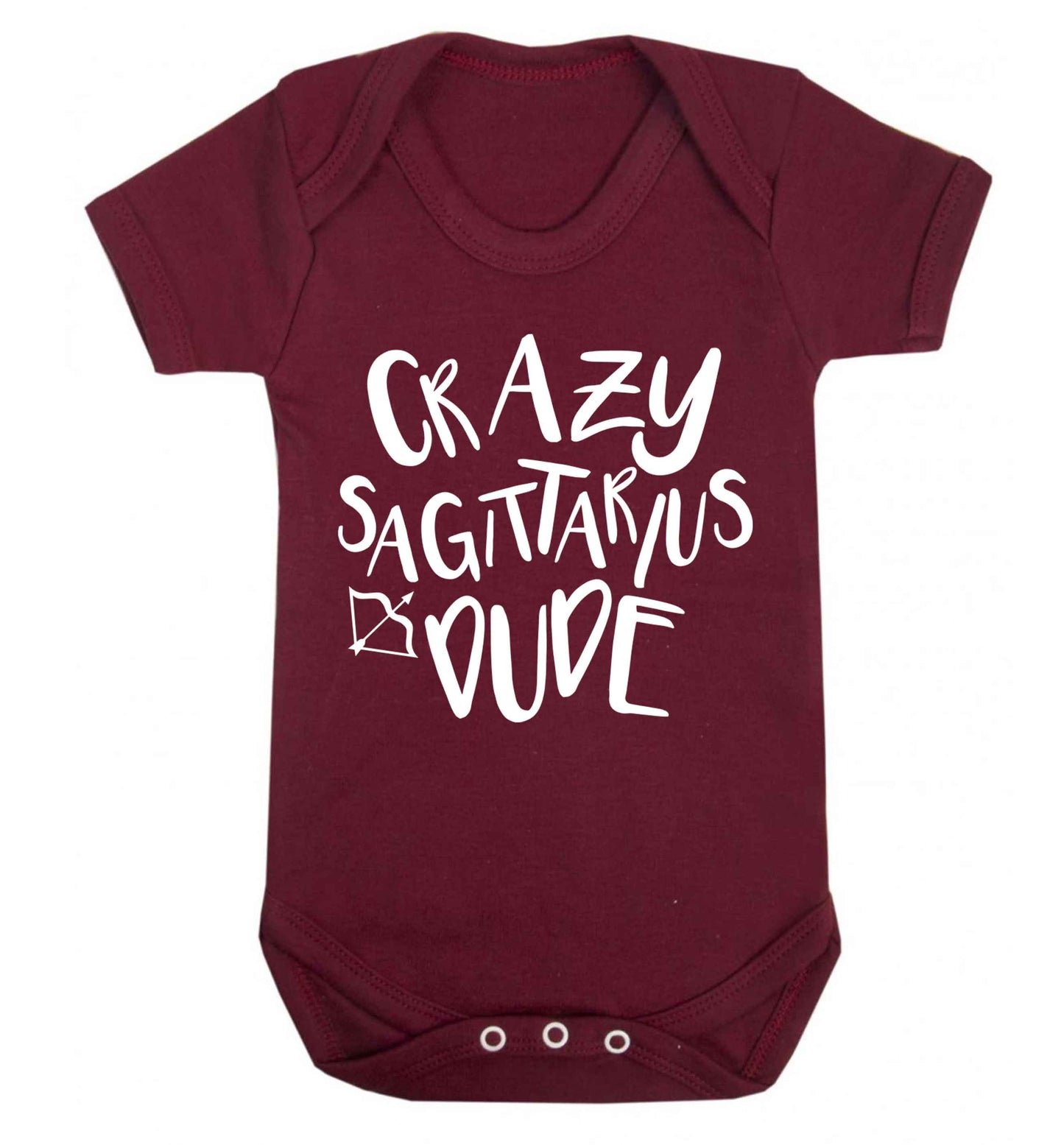 Crazy sagittarius dude Baby Vest maroon 18-24 months