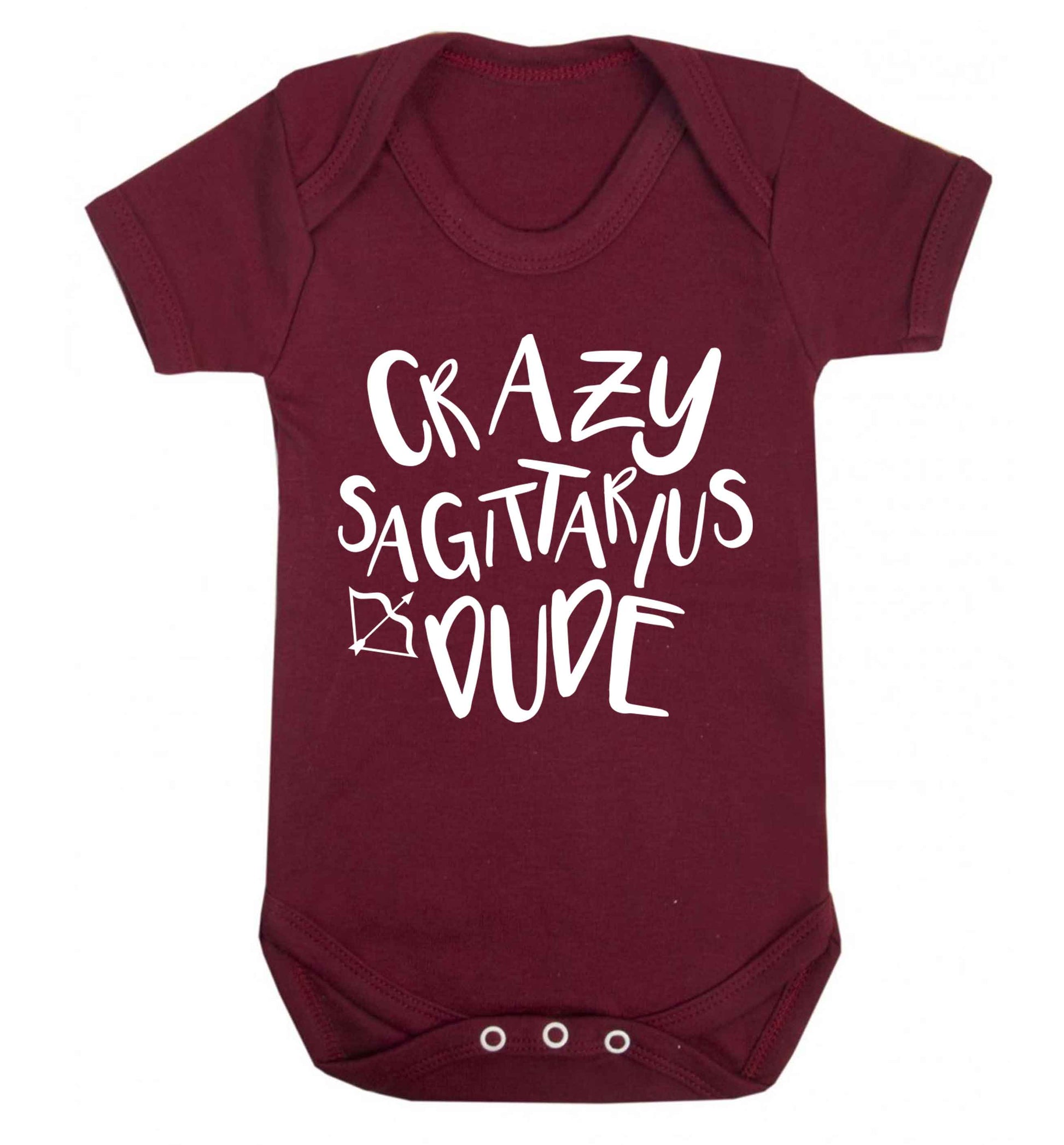 Crazy sagittarius dude Baby Vest maroon 18-24 months